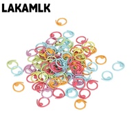LAKAMLK 100Pcs  Markers Rings, Curved Open Metal Crochet  Markers, Durable Colorful Metal  Markers F
