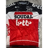 MERAH Lotto Red White Black ACM Cycling Jersey