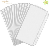 GORROS 6Pcs 6-Hole Binder Pockets, Transparent PVC Zipper Binder Pouches, A6 Waterproof Receipt Bag 