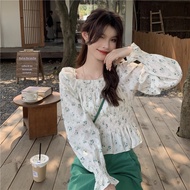 [3535] Floral Crop Top