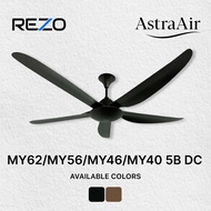 REZO VENTUS MY62 / MY56 / MY46 / MY40 62/56/46/40 inches DC Motor Ceiling Fan with Remote Control