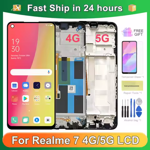 For OPPO Realme 7 4G RMX2155 OEM For Realme 7 5G RMX2111 LCD Display Touch Screen Digitizer Assembly