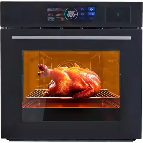 24" Built-in Electric Ovens with 70L Capacity 3000W Single Wall Oven with View Window Steam & Grill 