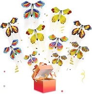 10 Pieces Magic Flutter Flyers Butterflies, Magic Flying Butterfly, Wind Up Butterfly for Surprise G