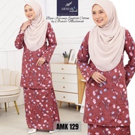 PLUS SAIZ KURUNG PESAK ENGLISH COTTON AMK 129- Warna Merah Bata