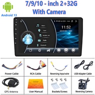 (4+32G) 7/9/10 นิ้ว 2din Android 13 รถวิทยุเครื่องเล่นมัลติมีเดีย 2.5D ครื่องเสียงติดรถยนต์สเตอริโอน