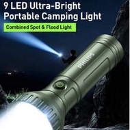 Philips SFL1252GR LED Flashlight Camping Lamp With Main Light Source, Side Light Source And Stepless
