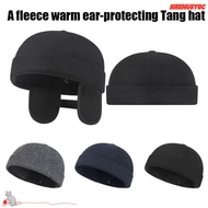 SIRENU8Y0C Warm Beanie Cap, With Earmuffs Windproof Brimless Beanie Cap, Casual Fleece-Lined Thermal