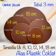 [Isi10] Alas Tatakan Cake Board Kue Tart Cake Puding Plastik Bulat Coklat Uk 8 10 12 14 16 18 20 cm