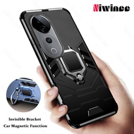 Trường hợp đối với Vivo V40 5G/Vivo V40 Pro 5g trường hợp khó khăn Bìa Nhẫn đỡ thiết kế từ tính Ốp c