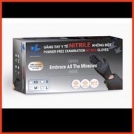 Powder-free black gloves box 100c/Powder-free black gloves/Black tattoo gloves
