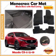 TRAPMAT For Mazda CX-5 MONOCROSS Car Mat Customize Car Floor Mat Black With Red Lining DIY Karpet Kereta