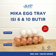 PLASTIC BOX MICA EGG TRAY EGG WITH LOCK CONTENTS 10 CLEAR | EGG TRAY CONTENTS 6 (PRICE PER 10 PCS)