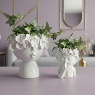 Flower Crown Women's Pot | White White | Cement Cement | Flower Crowned VaseGirl