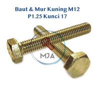 YELLOW BOLT NUT M12x120 KEY 17