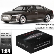 1/64 Scale JKM Audi A8L Horch Diecast Luxury Sedan Model, Mini Simulated Alloy Car, Collectible Desk