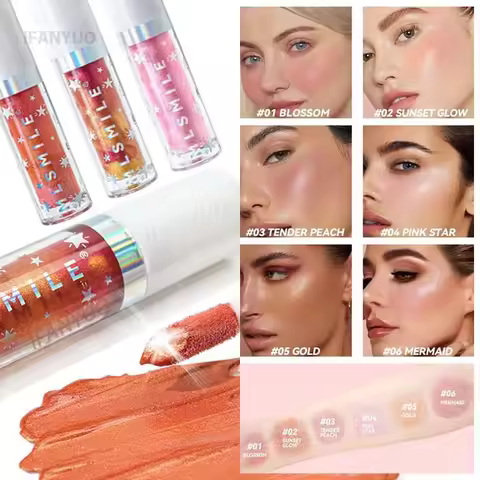 Chameleon Liquid Blusher Pink Orange Color Rendering Moisturizing Pearly Highlighter Eyeshadow Marbl