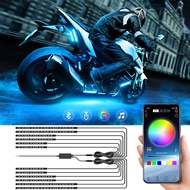 「 YUYANG Lighting 」 RGB LED Atmosphere Ambient Light Kit W/ APP Music Control Flexible Waterproof Neon Strip For Car Motorcycle Decorative Lamp 12V