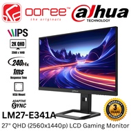 DAHUA 27" LM27-E341A QHD (2560X1440 @240HZ) LED IPS LCD GAMING MONITOR (1MS/0.5MS, INPUT:HDMI+DP, VE