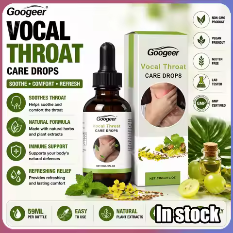 Googeer Vocal Throat Care Drops 59ML Chinese Medicine Extract Vitamin B1 Herbal Blend Liquid Supplem