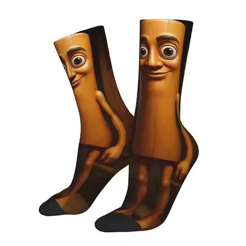 Funny Sock Tung Tung Tung Sahur 9 Vintage Seamless Pattern Printed Men Crew Socks Casual Men's Socks