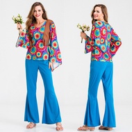 Performance Costume Performance Costume Halloween 780s Retro Disco Country Singer Cosplay Hippie Sta