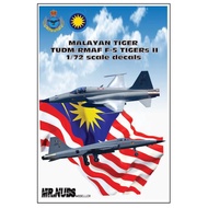 1:72 scale TUDM / RMAF F-5B/E/F Tiger II Decals