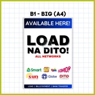 ♗ ◪ ✸ Load Na Dito Signage l Load Available here Signage | Laminated Signage | Signage