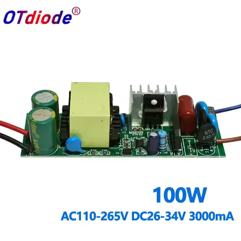 100W LED Driver Power Supply AC 110V 220V to DC 26V 30V-34V 3000mA High PF Isolated Constat Current 