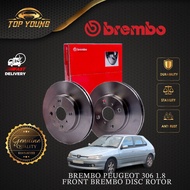 BREMBO PEUGEOT 306 1.8 FRONT ( DEPAN )100% ORIGINAL BREMBO DISC BRAKE ROTOR SYSTEM 1 PAIR