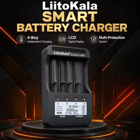 LiitoKala Lii-500 Battery Charger 4 Slot LCD Tester for 18650 26650 AA AAA Flashlight Vape Li-ion Ni