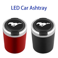 ☸ Car Ashtray With LED Lights Cigarette Smoke Holder Smokeless Ash tray For Ford Mustang GT 2020 2019 2018 2017 Auto Accessories