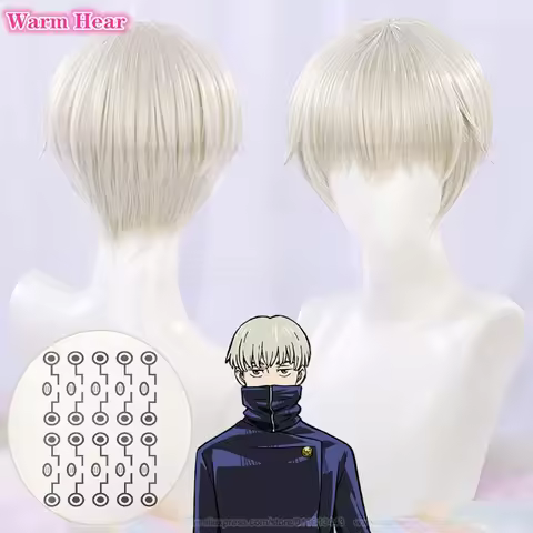 Inumaki Toge Cosplay Wig Anime COS Cosplay Light Grey Wig Heat Resistant Synthetic Hair Halloween Pa