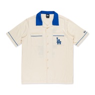 New Era เสื้อเชิ้ตรุ่น Los Angeles Dodgers Harvest Merch Chrome White Woven Short Sleeve Shirt