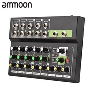 [ammoon]10 Channel Mixing Console Digital Audio Mixer Stereo Mic/Line Mixer with Reverb &amp; 48V Phantom Power for Recording DJ Network Live Broadcast Karaoke
