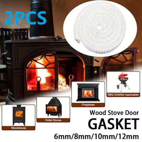 2PCS Fiberglass Stove/Fire Rope Wood Burning Stove 78inch Log Burner Door Seal Fireplace Sealing Rop