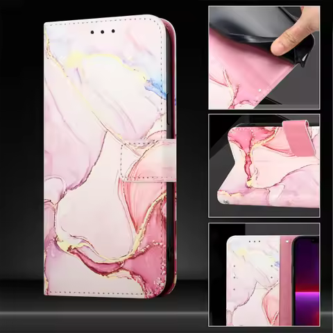 Case For OPPO Reno 13 13F 12 12F 12FS 11 11F 10 9 9A Pro 5G Marble Pattern New Insertion Phone Cover