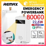 REMAX Powerbank 80000mAh Powerbank Remax 80000mAh Powerbank Fast Charging Powerbank Type C 22.5W 充电宝