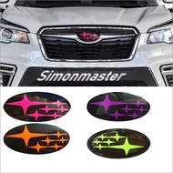 Subaru WRX STI XV Tribeca 2pcs Acrylic Carbon Fiber Car Front Hood Emblem Rear Stickers Auto Exterio