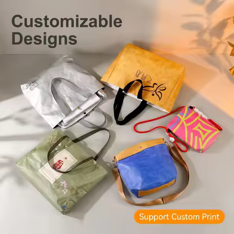 Custom Logo Print Tyvek Tote Bag Eco Friendly DuPont Shoulder Handbag Waterproof Shopping Bags Perso