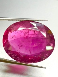 beautiful rubellite tourmaline 32.35cts 25.3x20.3x9.2mm oval shape 100% natural gemstone ทัวร์มาลีนร