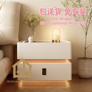 3974 Wood 智能床頭櫃 Smart Nightstand 雙抽儲物櫃 臥室床邊櫃 收納櫃 Storage cabinet 指紋鎖櫃 岩板枱面 矮櫃 臥室儲物櫃 Bedside cabinet 