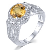 Lohaspie Jewelry Real 2.3 Carats 925 Sterling Silver Rings Natural Sky Blue Topaz Amethyst Ring Amet