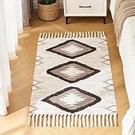 Boho Runner Rug, Washable Hallway Rug Runner Non Slip Rubber Backed, Kitchen Farmhouse Area Rug Floo