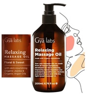 Gya Labs Relaxing Sensual Massage Oil  - Ylang Ylang, Rose Geranium and Organic Argan Infused Body O