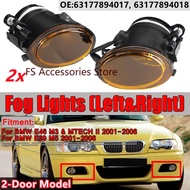 Pair Front Bumper Fog Light Driving Lamps Cover No Bulb For BMW E46 M3 & MTECH II & E39 M5 2001-2006
