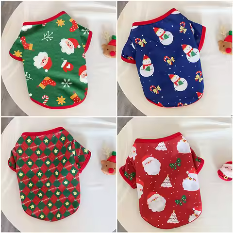 Christmas Dog Sweater CartoonPrint Teddy Bear Pet Hoodie –Cute Cat Puppy Knitted Jumper WarmXmas Cos