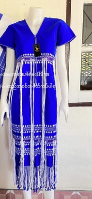 เสื้อผู้หญืงกะเหรี่ยงสวยๆ เสื้อยาวกะเหรี่ยง ผ้าทอมือ เสื่อกะเหรี่ยง มะโมเดรส mamoe dress Karen dress