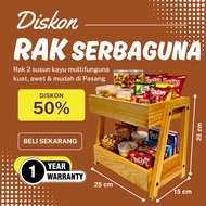 2-tier spice rack, multi-purpose spice rack, wooden spice rack, aesthetic spice rack