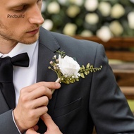 redbuild|  Rose Wrist Corsage Floral Wrist Corsage White Rose Boutonniere and Wrist Corsage Set – El